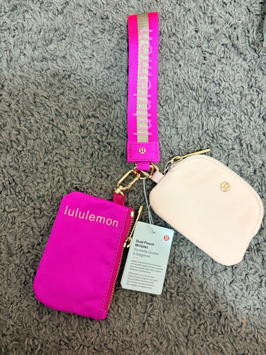 lululemon athletica Handbags - Lululemon Dual Pouch Wristlet wallet keychain pink !!!